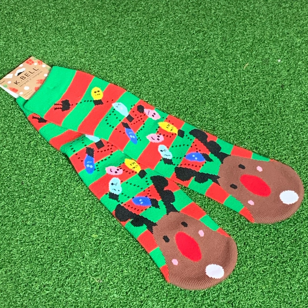 Reindeer Christmas Holiday Slipper Socks